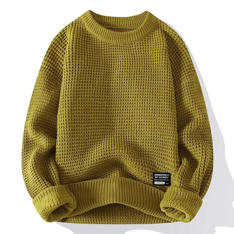 Yorick | Premium honingraat gebreide trui voor heren – zachte casual pullover, winter, ronde hals