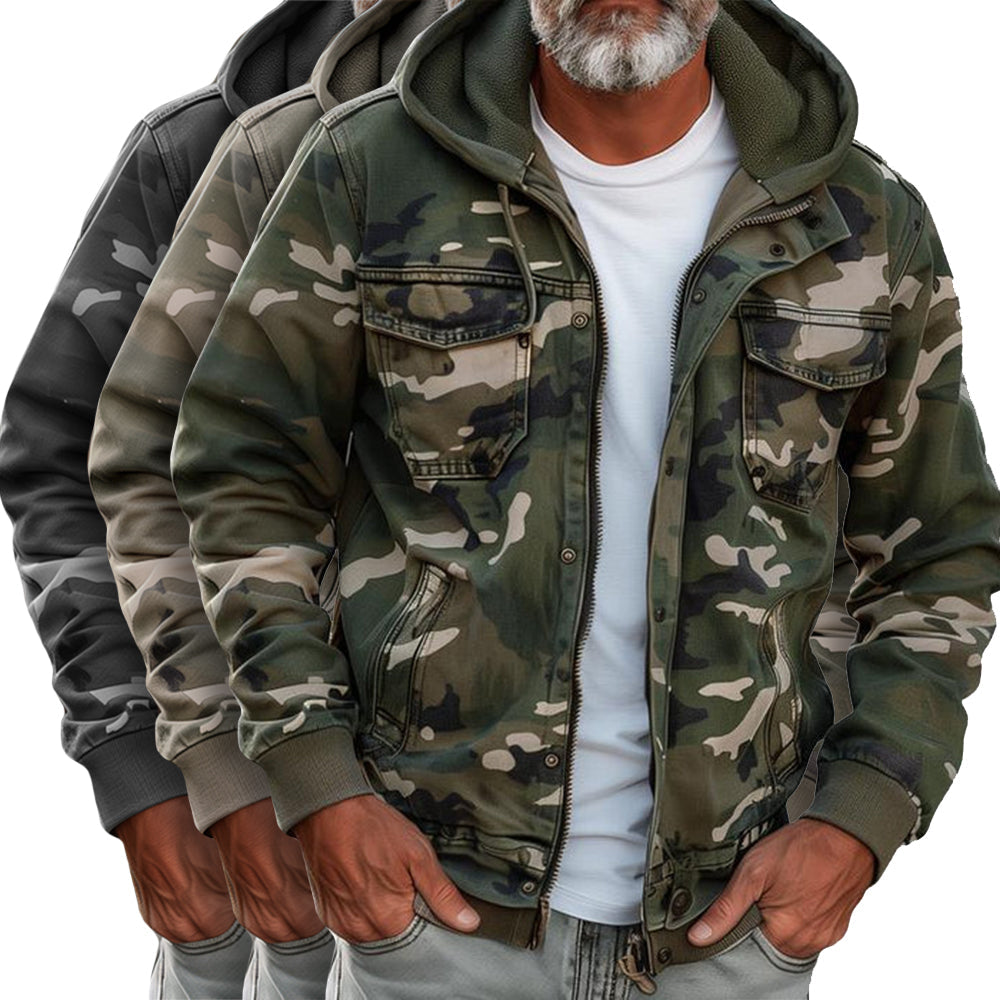 Fendrel | Camouflage herenjack met capuchon - lichtgewicht, waterdicht, windjack voor buiten