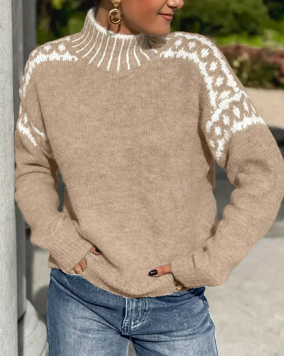 Althira | Pull scandinave chaud et confortable pour femme – pull doux à col montant