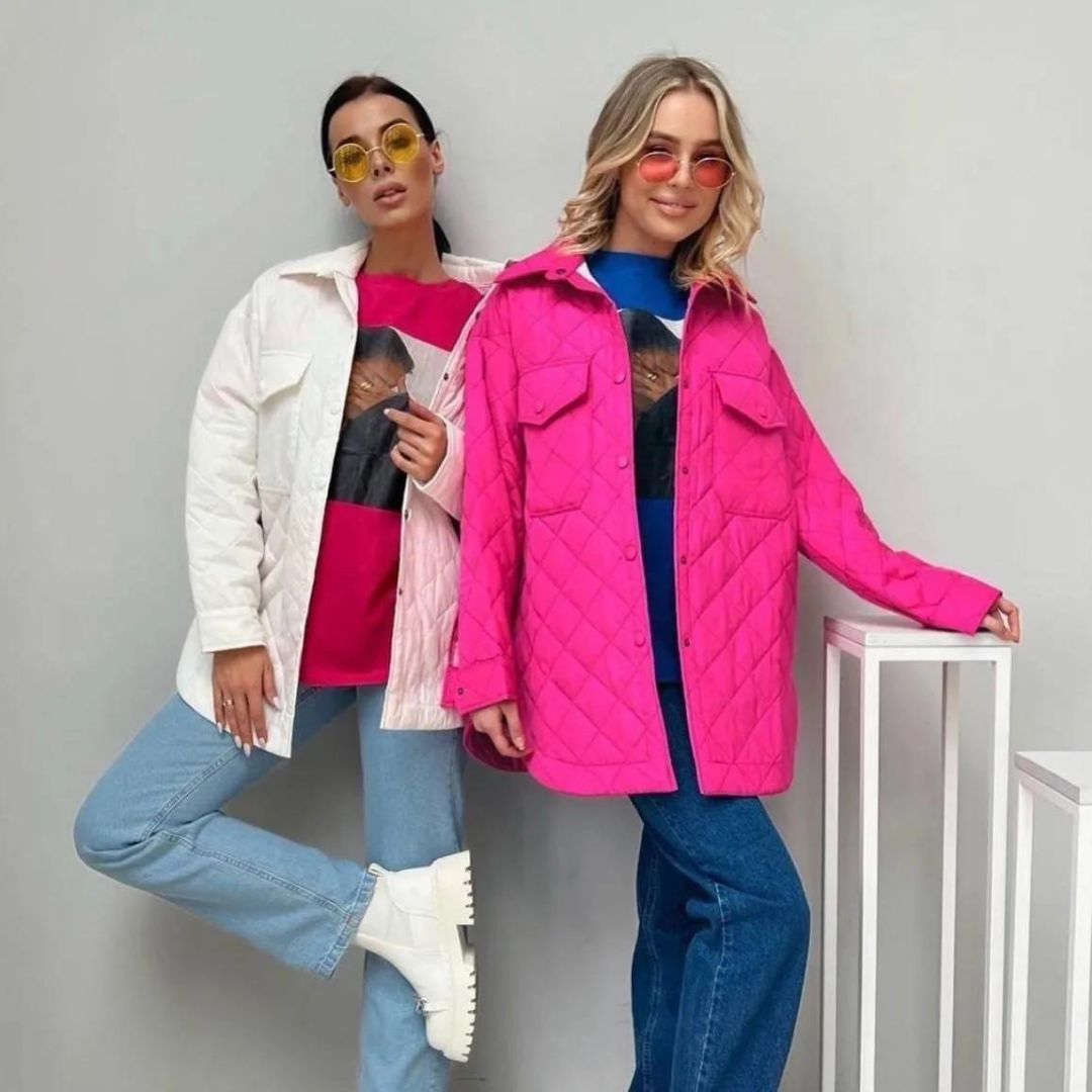 Lilibeth | Klassieke gewatteerde oversized jas voor dames - knoopsluiting, warme winterkleding