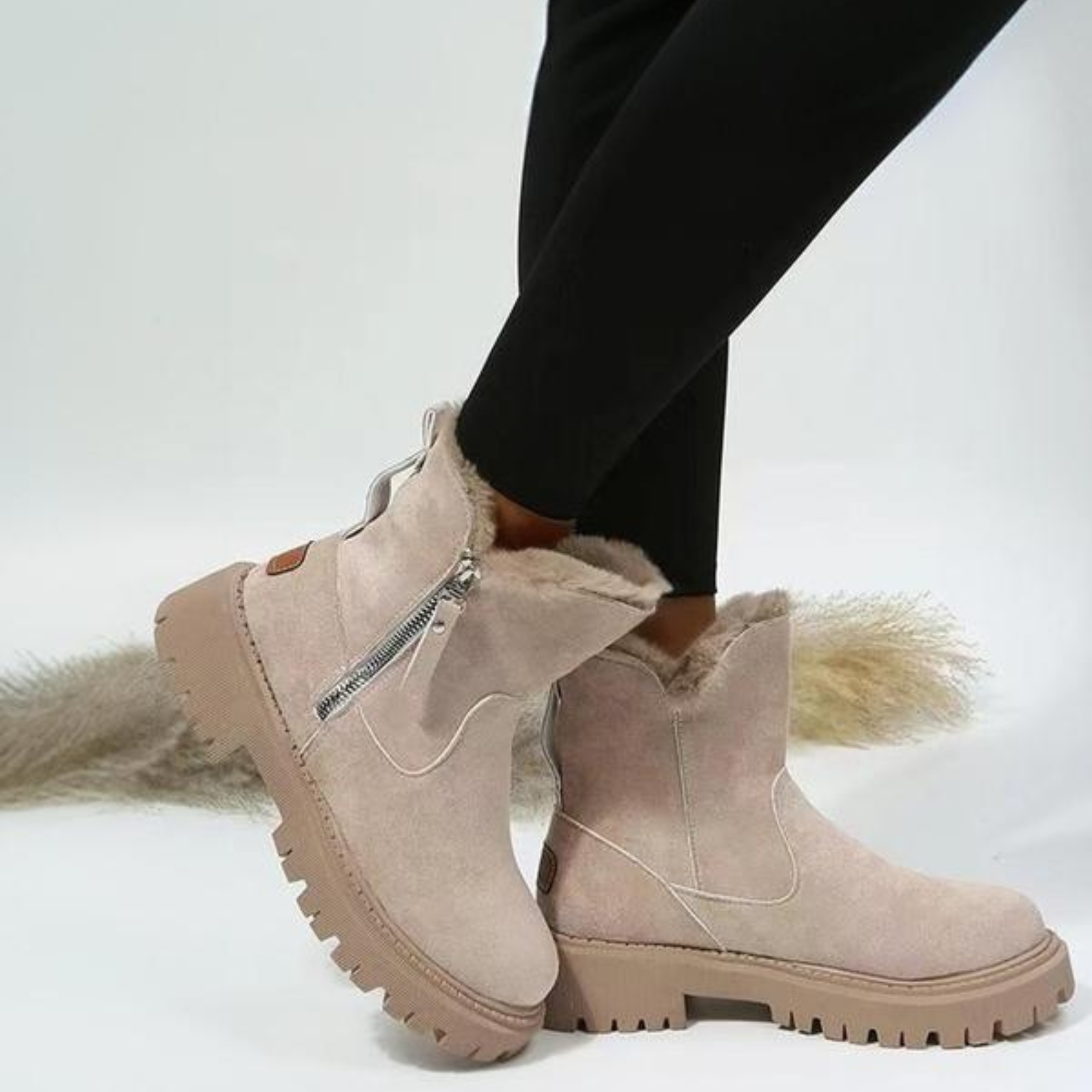 Galiah | Bottes chaudes et décontractées pour femmes avec fermeture éclair - Chaussures d'hiver confortables