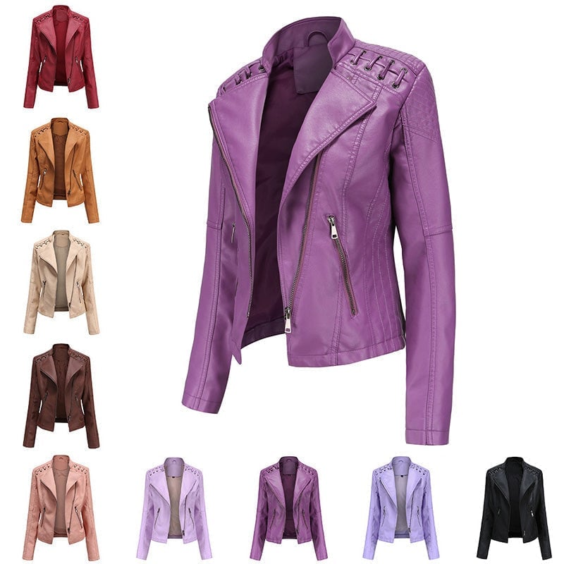 Marvina | Slim Fit leren jas – Chique motorjas van lamsleer, stijlvolle bovenkleding