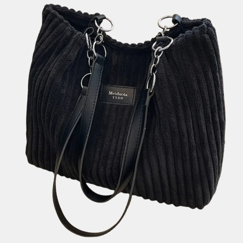 Cordura | Zachte corduroy schoudertas – casual handtas voor dames, lichtgewicht tas voor dagelijks gebruik