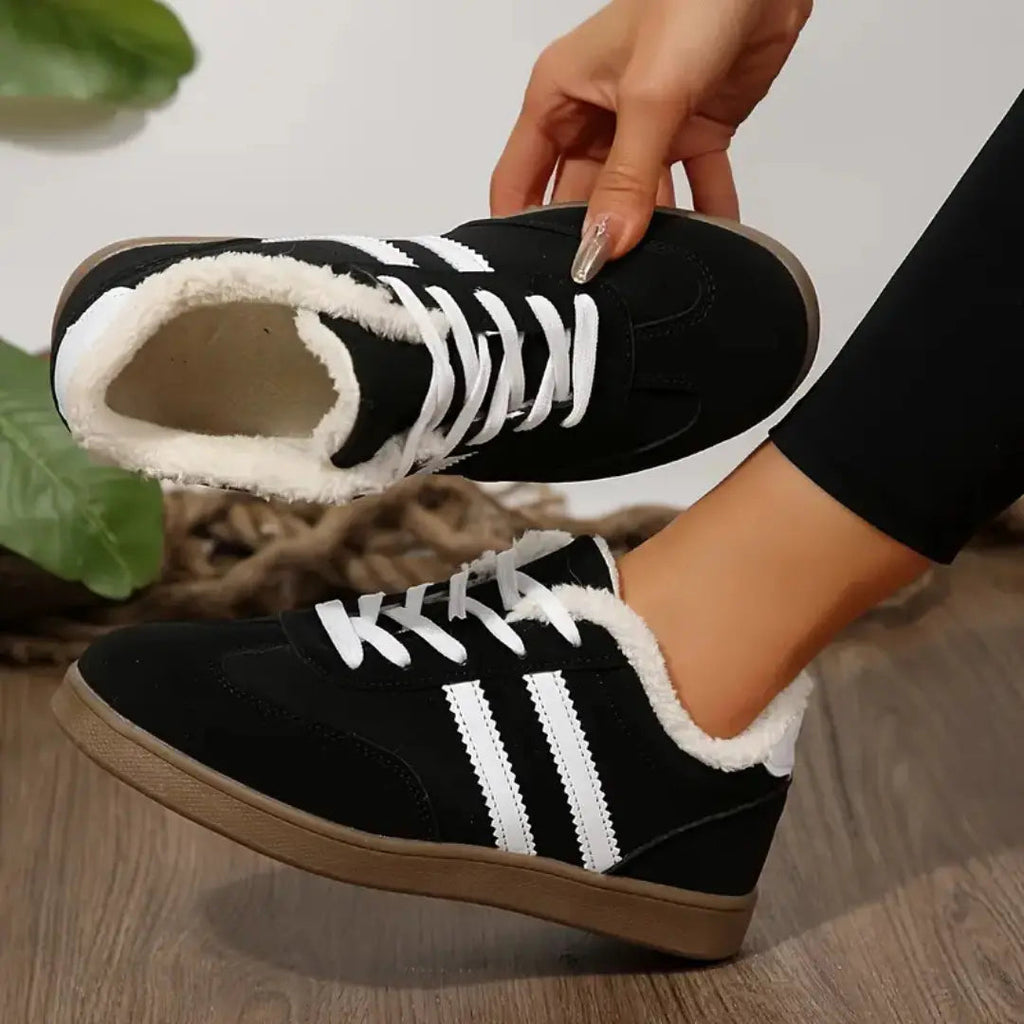 ChillRunner | Warme damessneakers in de winter - met bont gevoerd, antislip, waterdichte casual schoenen