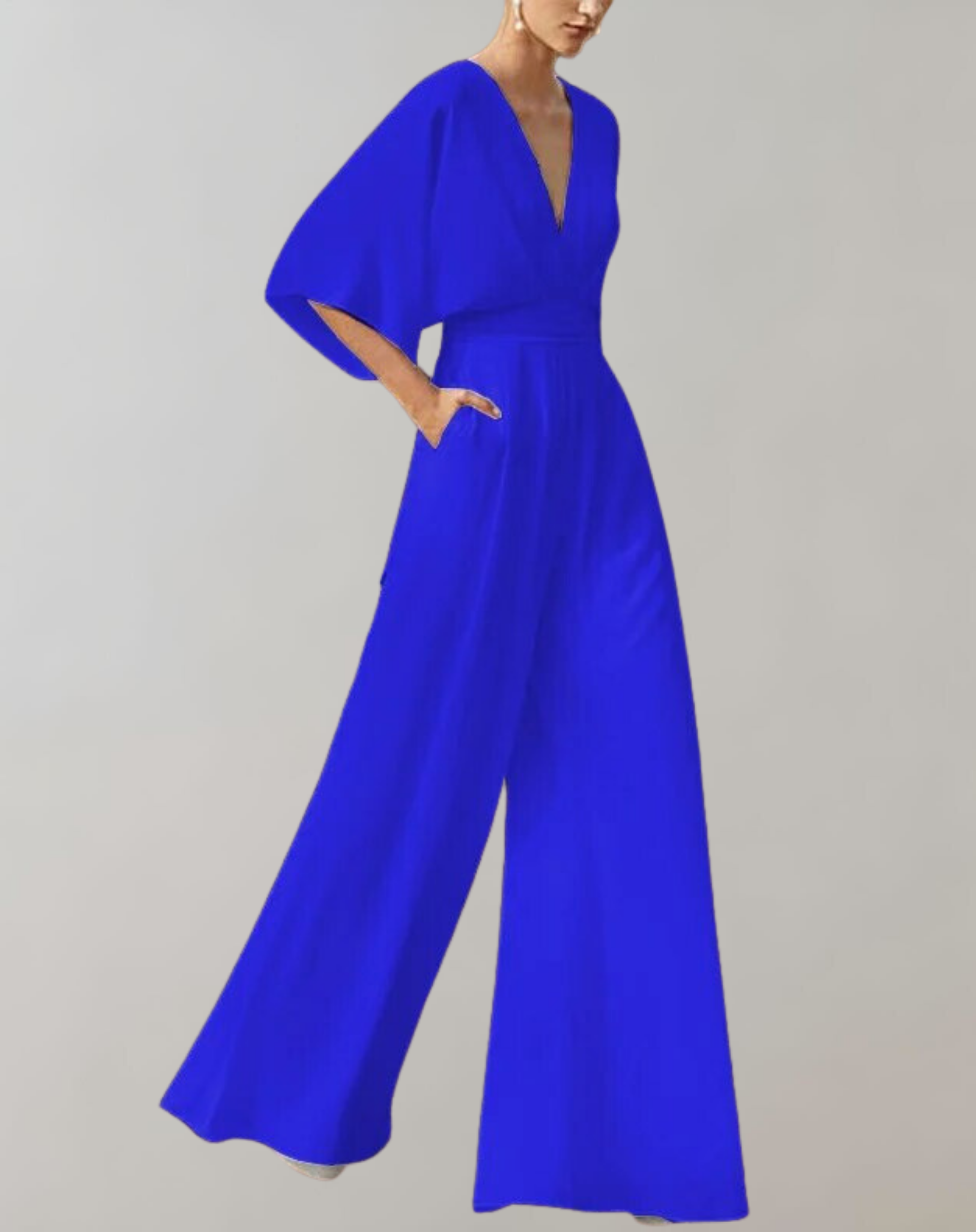 Freyja | Jumpsuit met wijde pijpen voor dames - Losse halve mouwen, elegant en vloeiend eendelig