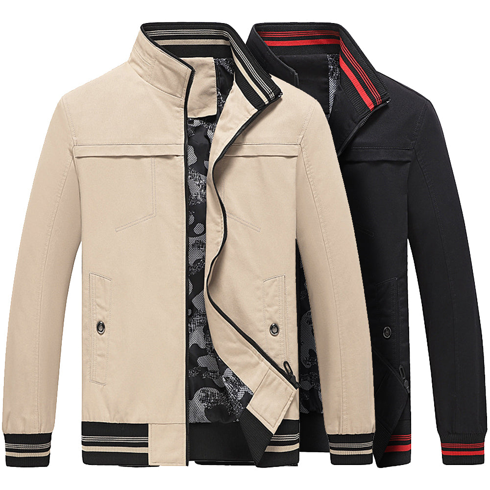 Rigor | Klassieke herenjas met rits en staande kraag, dubbel gestikt voor duurzaamheid - Casual bovenkleding