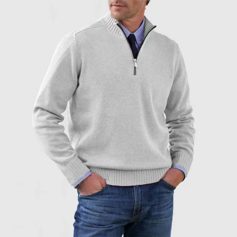 Erico | Heren trui met halve rits – Casual gebreide pullover, lange mouwen, ademend, comfortabel