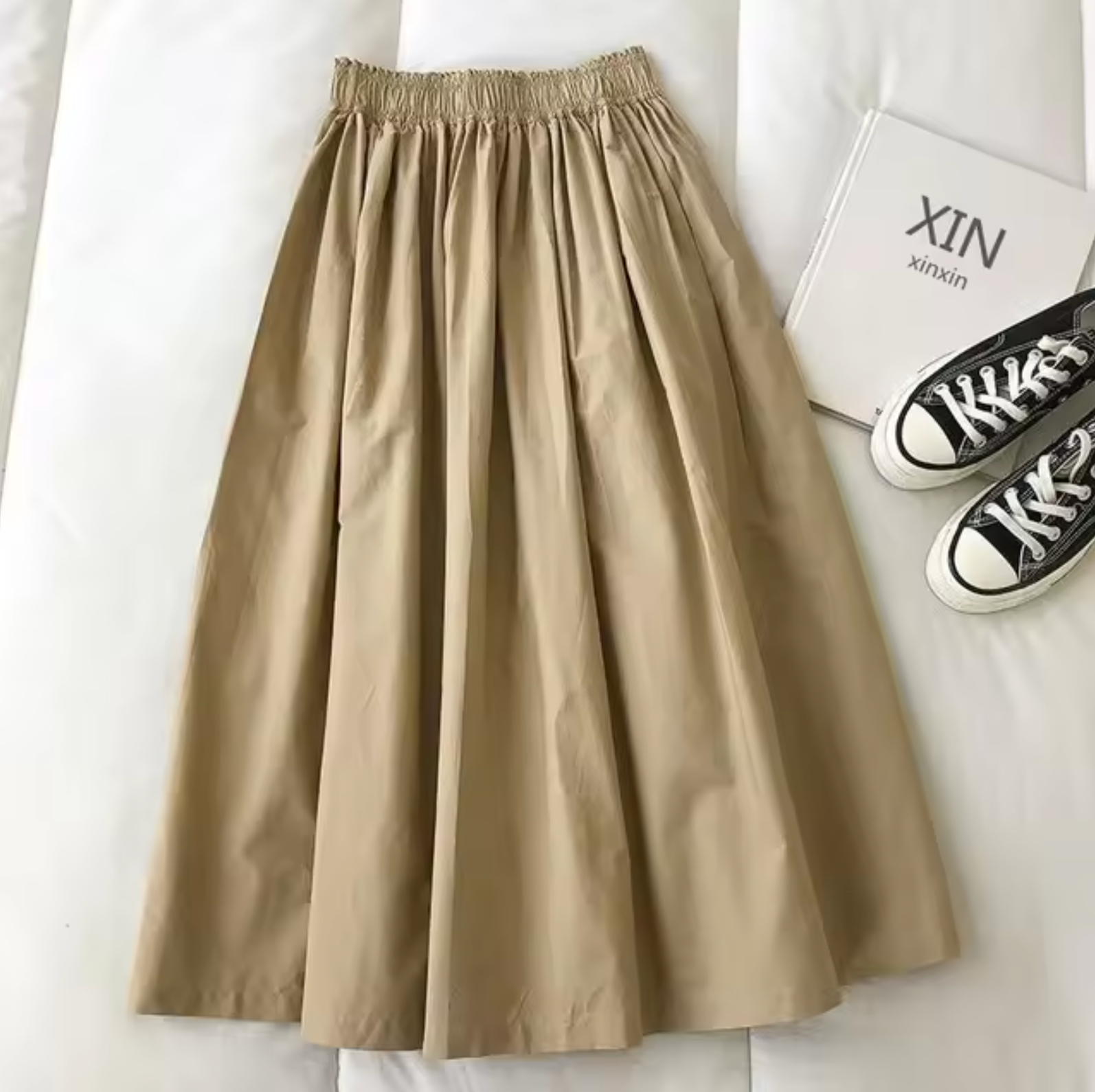 Monica | Losse Hoge Taille Rok - Stijlvolle & Comfortabele A-Lijn Midi Rok
