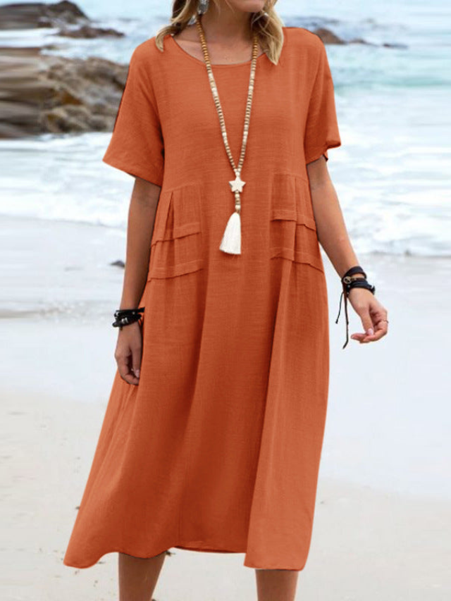 Suna | Zomerjurk voor dames – Elegante, luxe jurk met relaxte pasvorm
