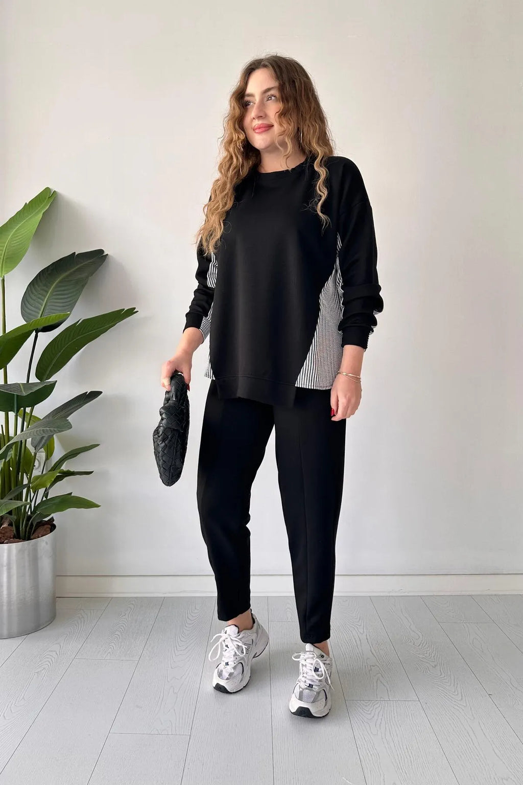 Yvan | Relaxed fit tweedelige set voor dames – top met lange mouwen en broek, casual loungewear