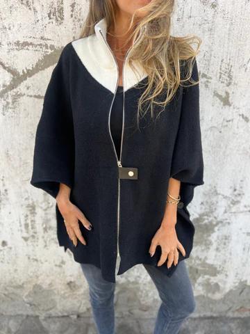 Kevra | Losvallend damesjack met opstaande kraag – Casual en modieuze bovenkleding met volledige ritssluiting