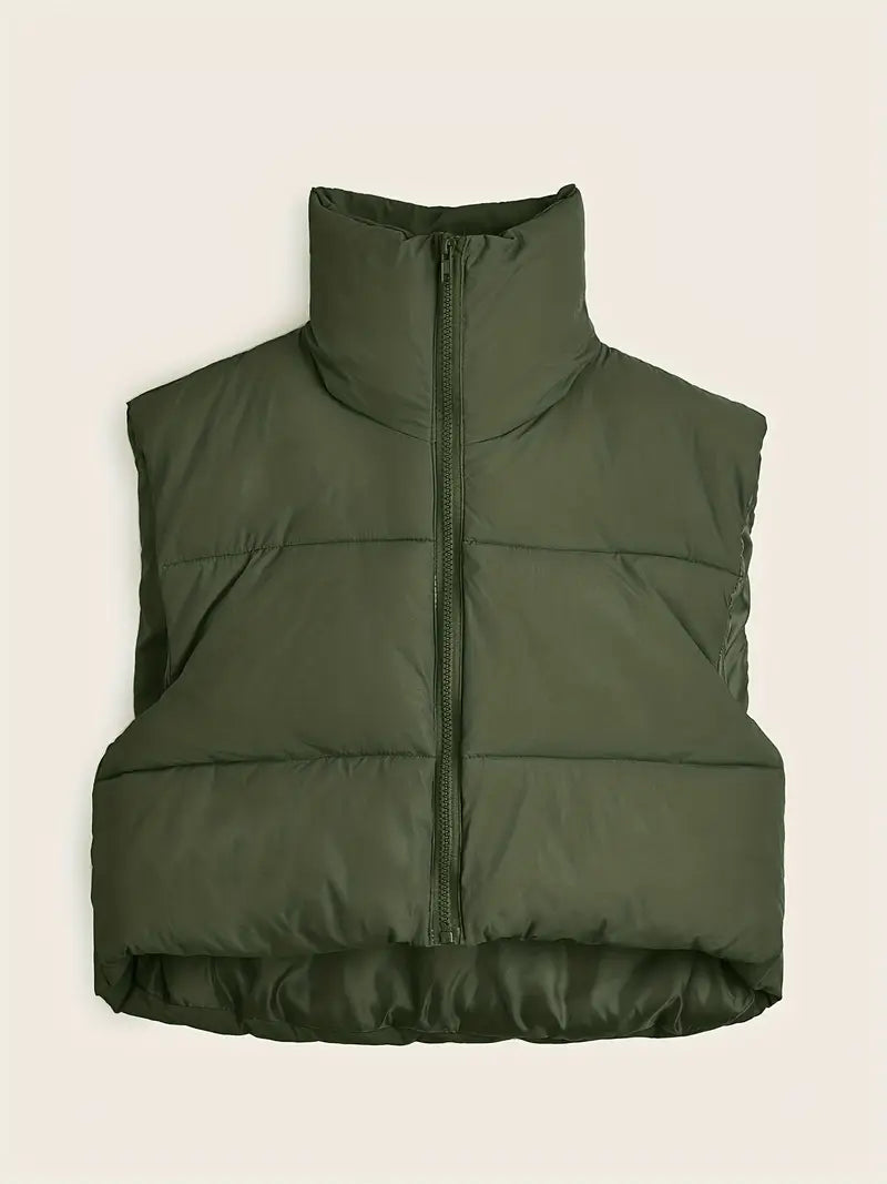 Adelheid | Vrouwen Lichtgewicht Mouwloos Thermisch Vest - Zip-up, Effen, Herfst/Winter Laag