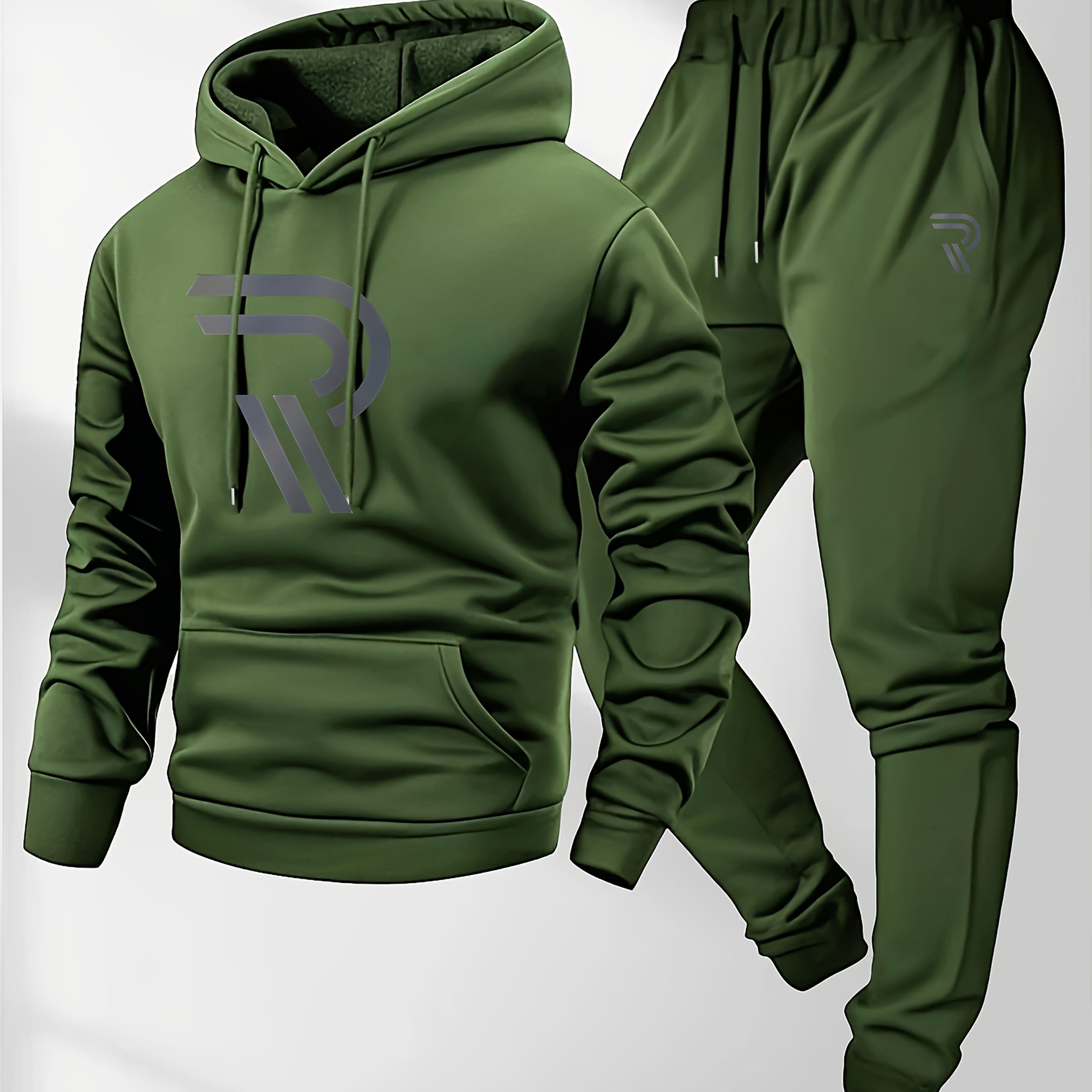 Knudsen | Sportieve hoodie en joggingbroek voor heren – “R”-logo, casual trainingspak, herfst/winter