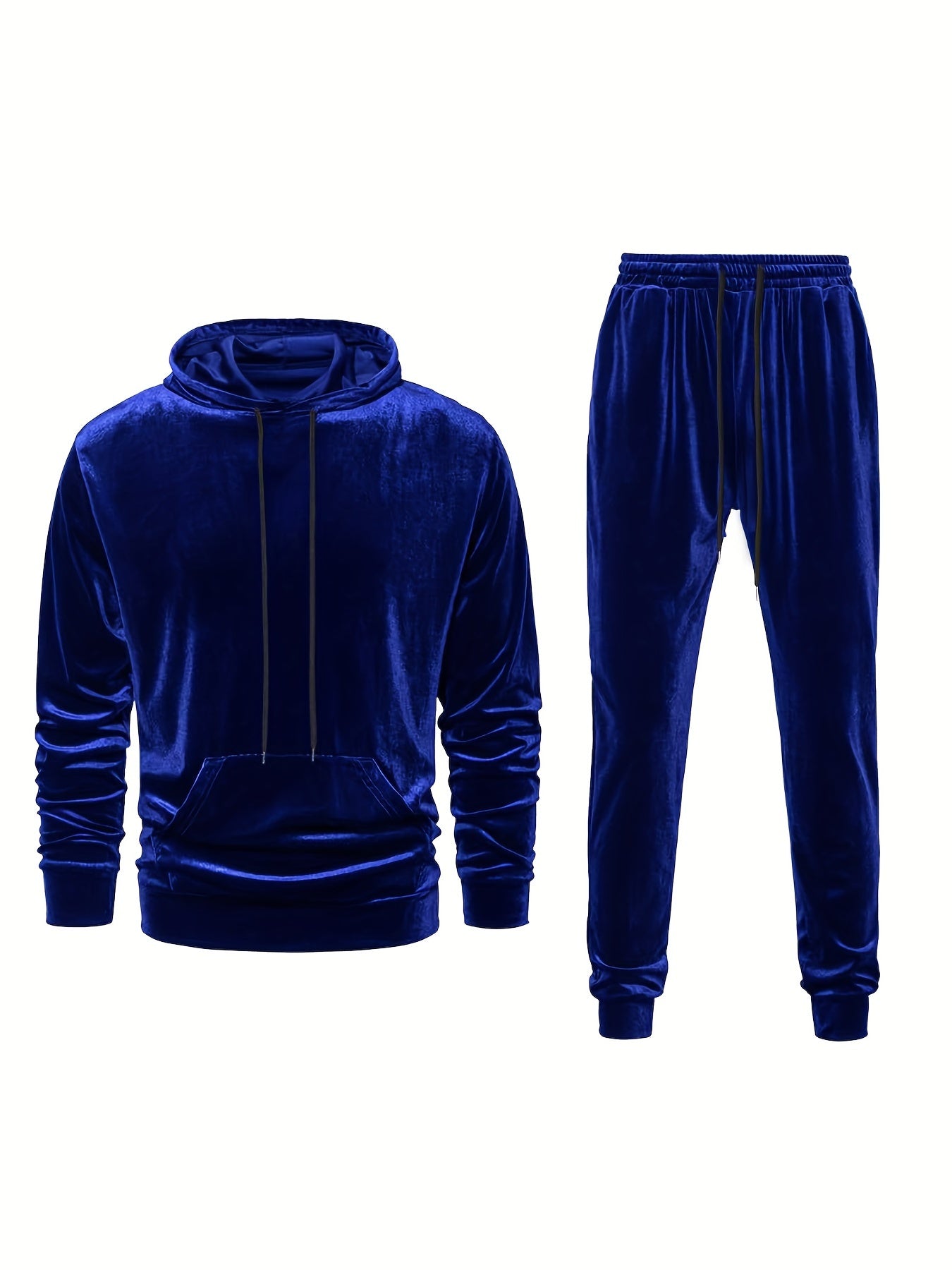 Dimitri | Fluwelen heren trainingspak - lange mouwen hoodie & koord broek set