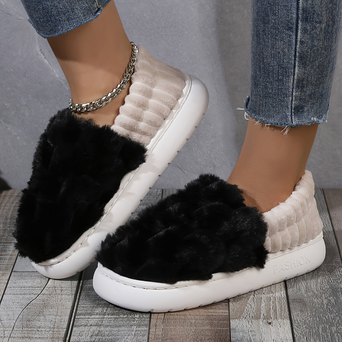 CozySlip | Pantoufles chaudes à carreaux pour femmes - Pantoufles d'intérieur décontractées, doublées de peluche