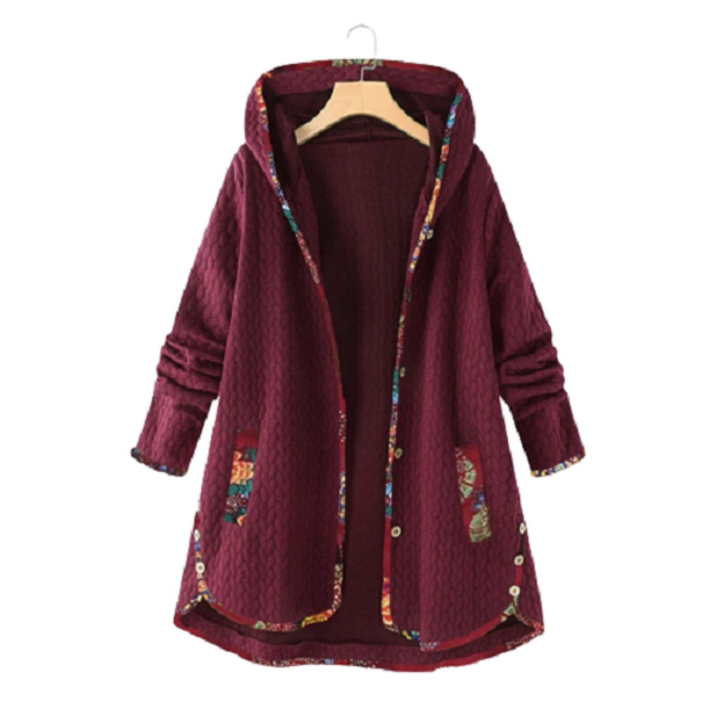 Dafina | Damesjas met lange capuchon en contrasterende afwerking - Casual & Trendy Winterjas voor koud weer