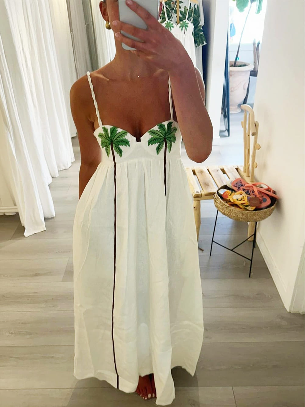 Jolanta | Tropische palmboom zomerjurk