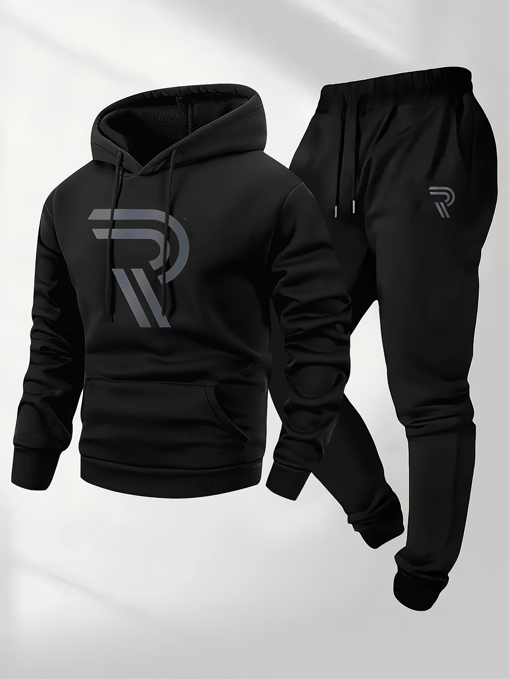 Knudsen | Sportieve hoodie en joggingbroek voor heren – “R”-logo, casual trainingspak, herfst/winter