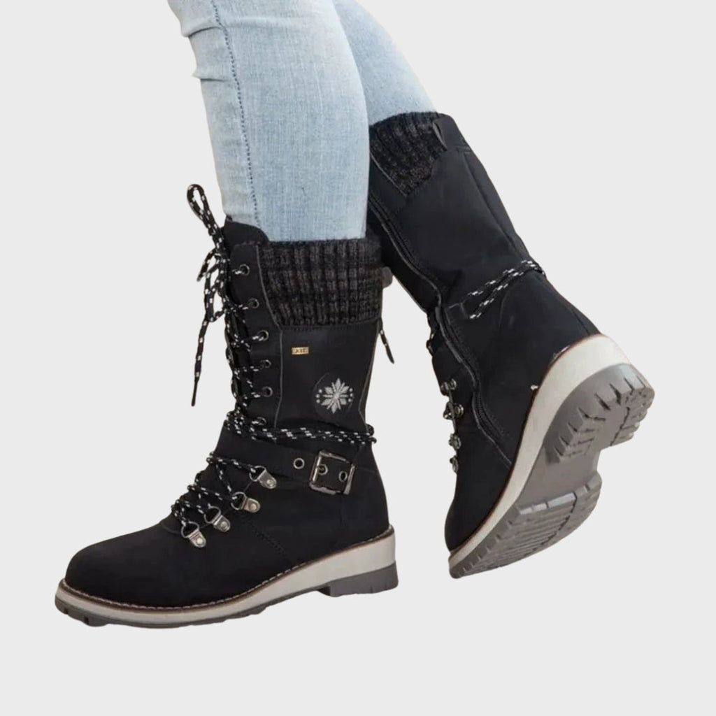Belira | Winterlaarzen voor dames – Warme, waterdichte sneeuwschoenen met vetersluiting