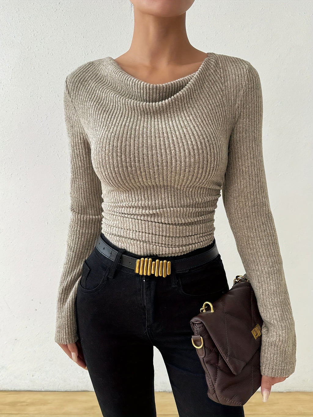 Nymeria | Dameshemd met lange mouwen en kraaghals - Modieuze top voor casual en formele kleding