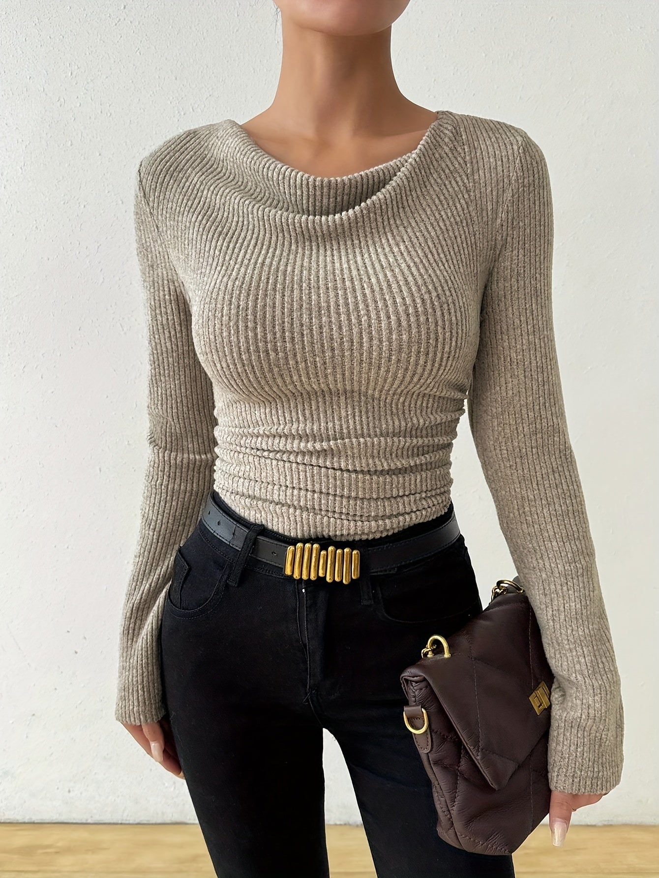 Nymeria | Dameshemd met lange mouwen en kraaghals - Modieuze top voor casual en formele kleding
