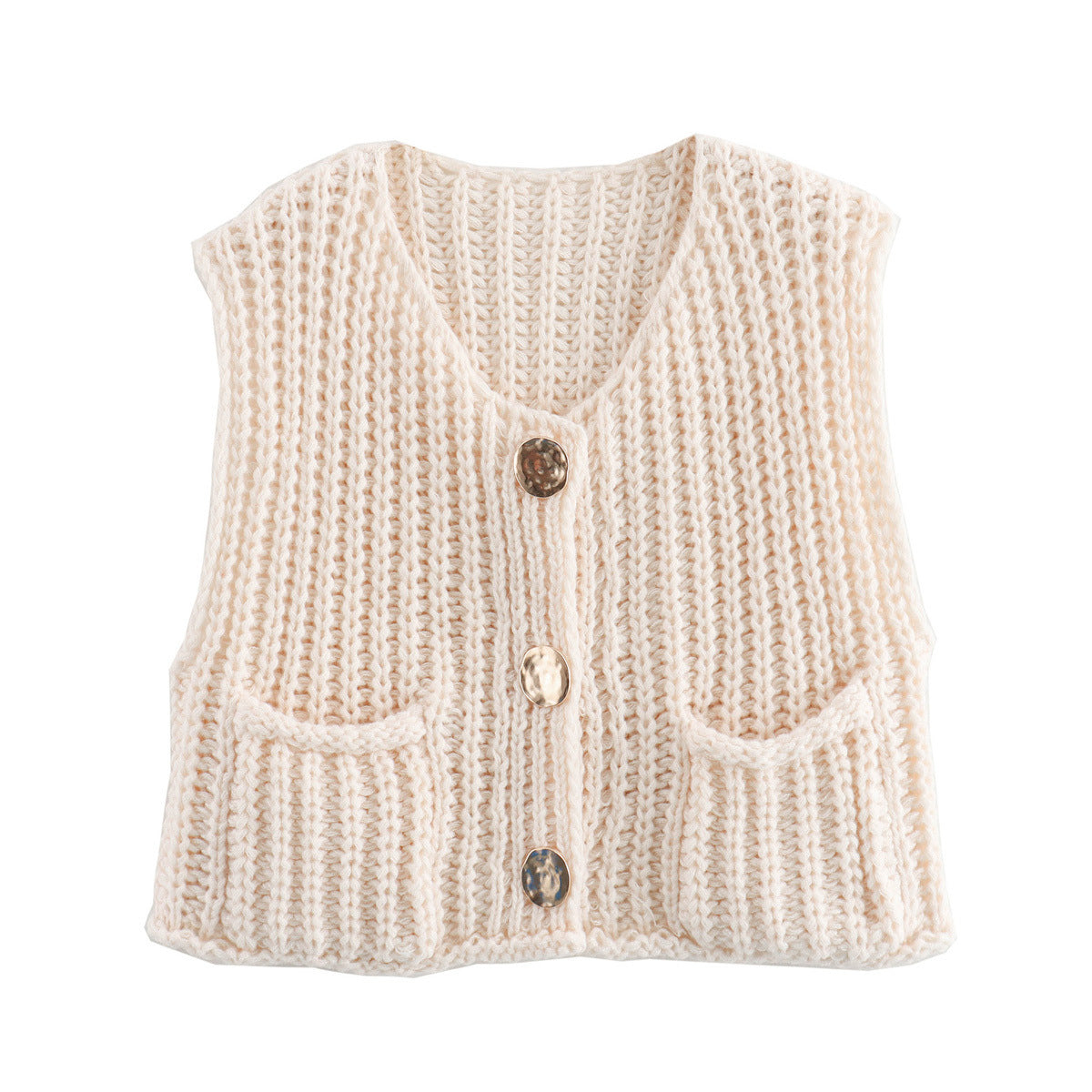 Minda | Elegant mouwloos kort gebreid vest