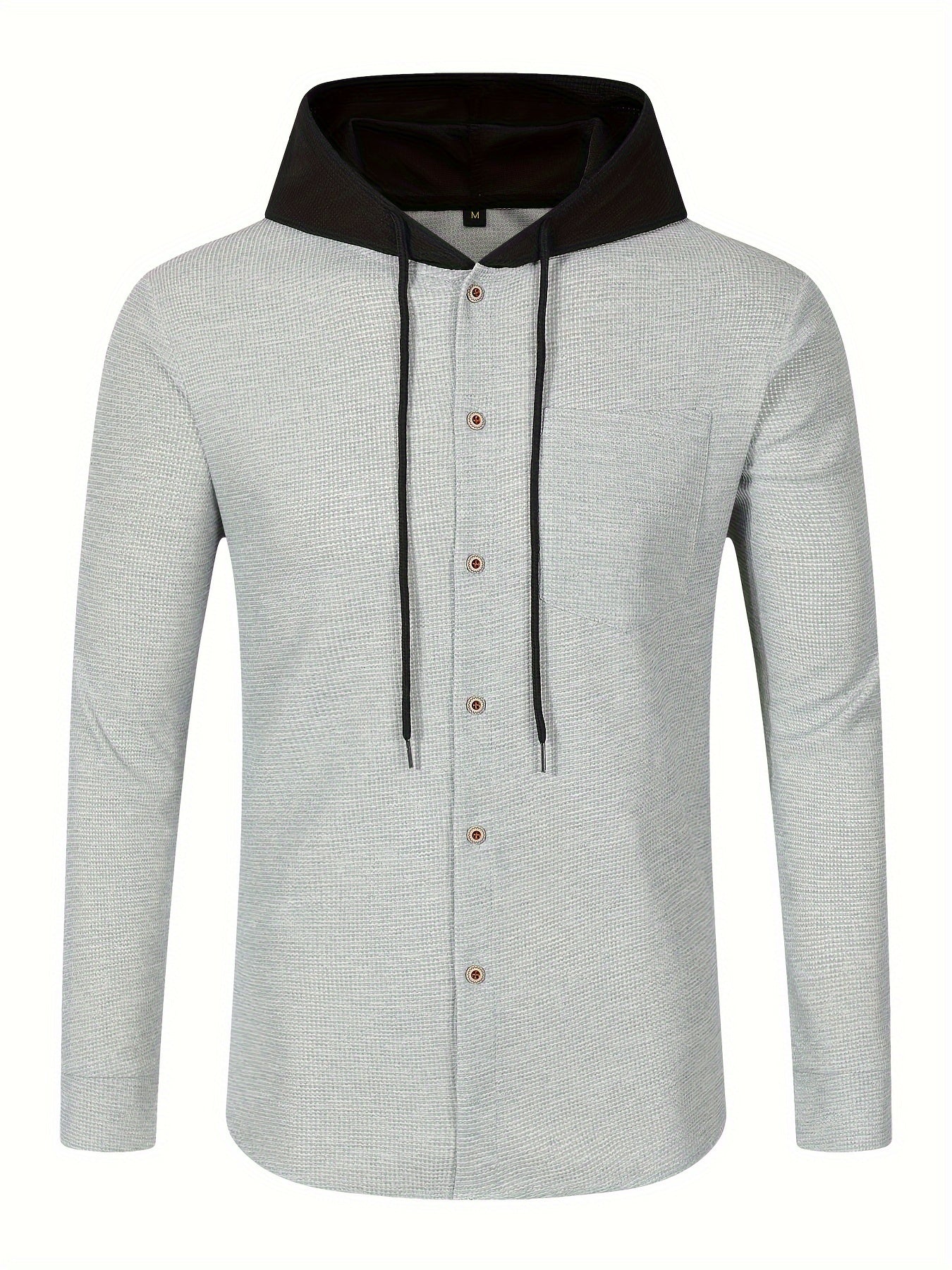 Zenith | Casual herenjas met capuchon - Zacht ademend polyester, knoopsluiting