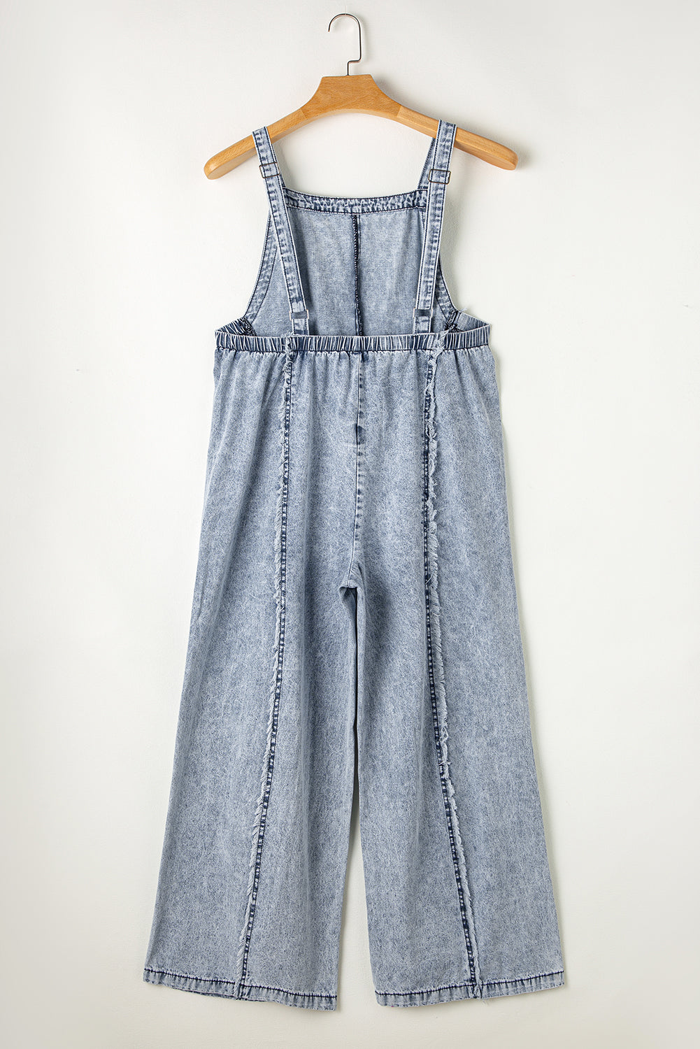 Tovah | Lichtgewassen denim jumpsuit met wijde pijpen voor dames – mouwloos, casual overall