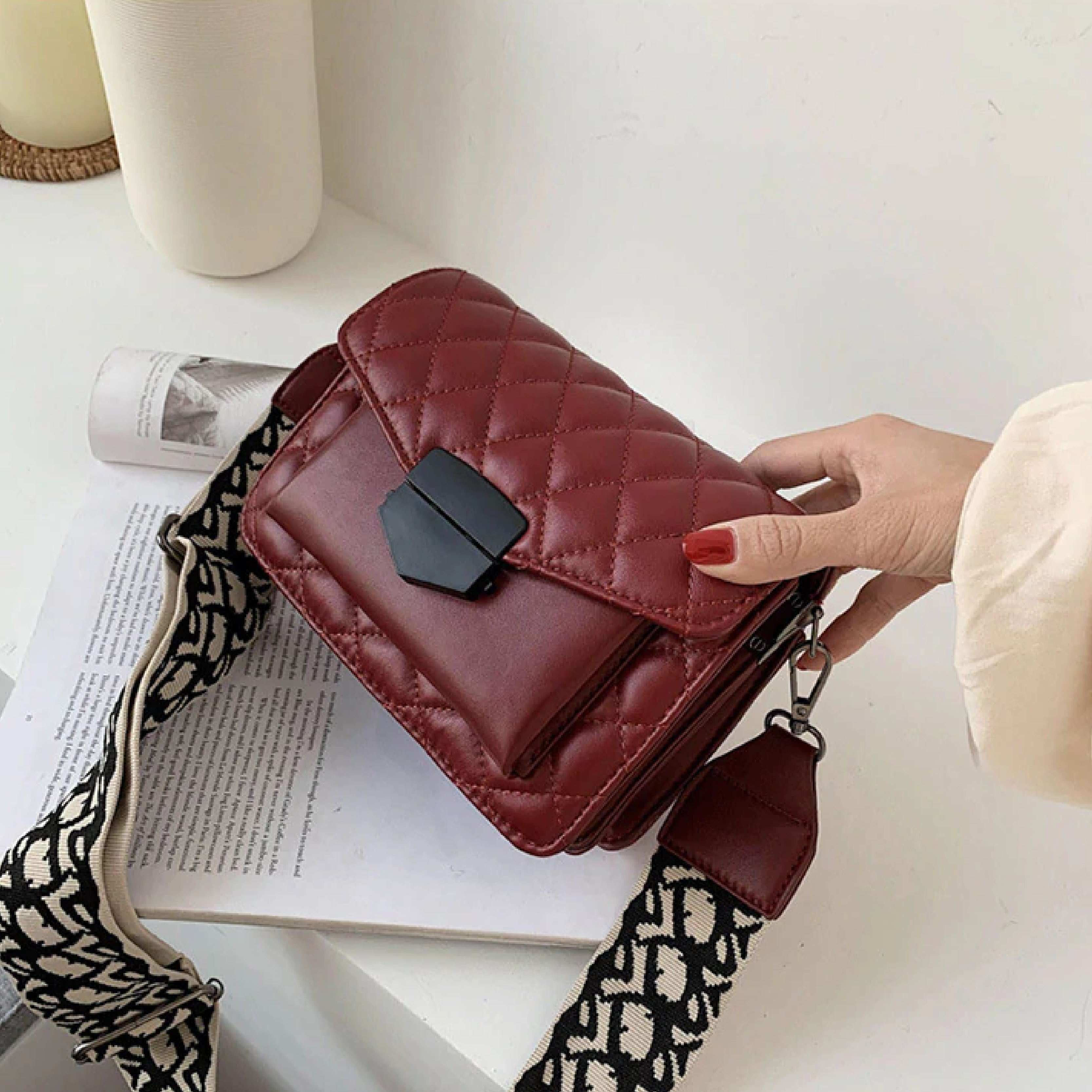 Lunna | Elegante Crossbody Schoudertas - Leder, Verstelbare Riem