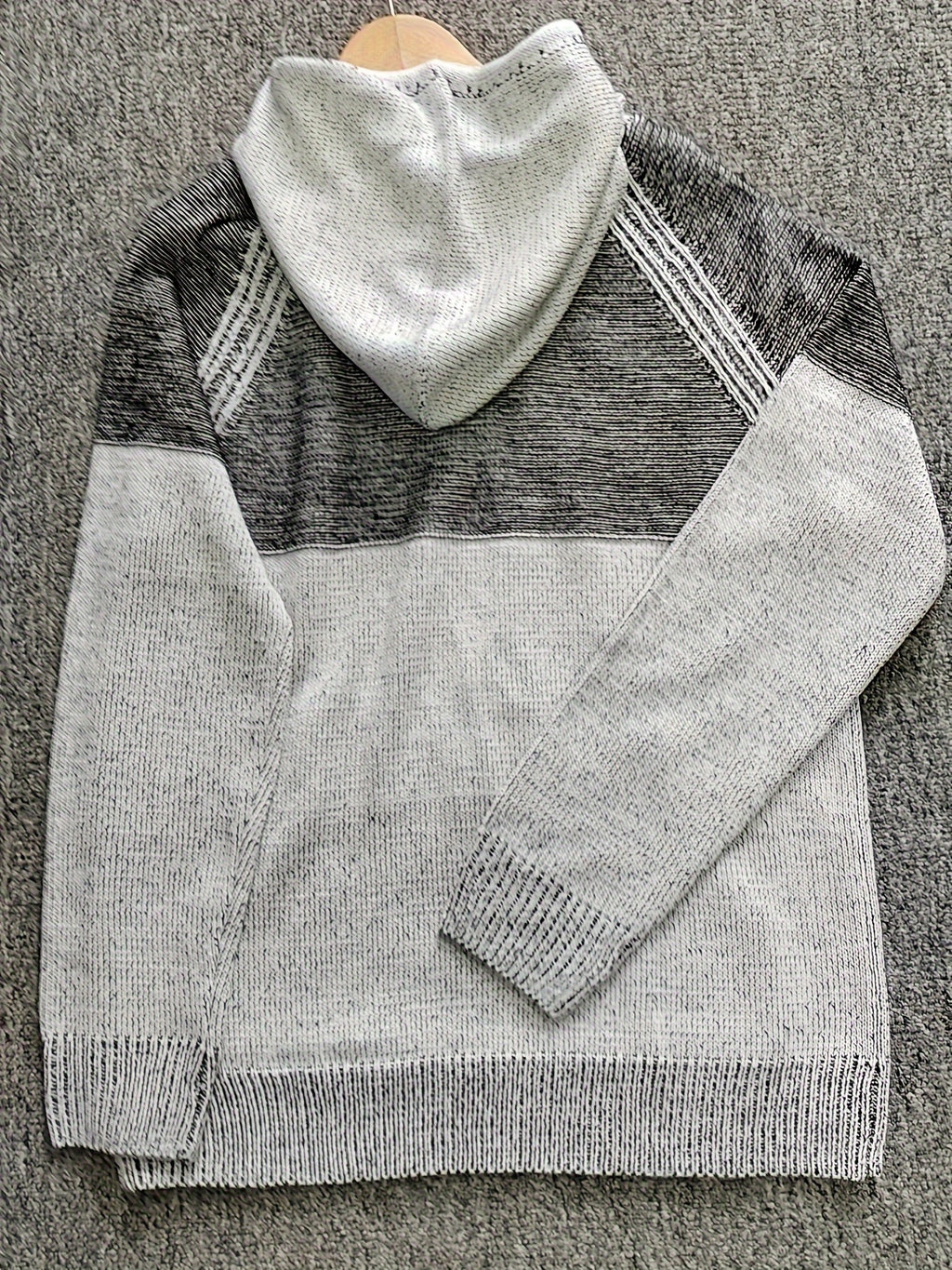 Novak | Kleurblok Gebreide Hoodie voor Mannen - Casual Trui, Streetwear, Warm & Comfortabel