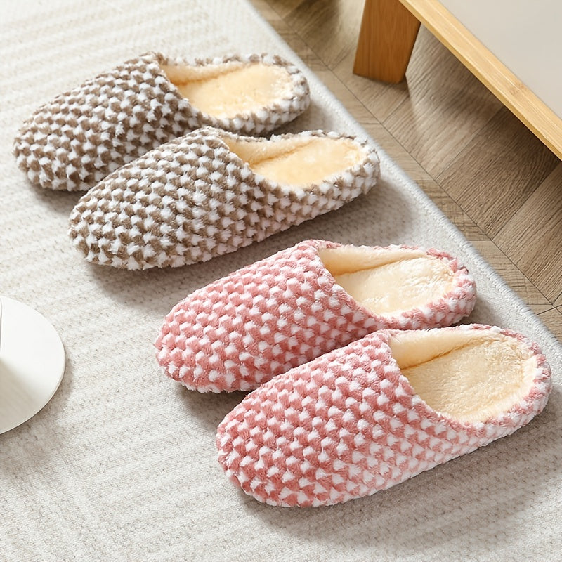 SnugSole | Damespantoffels met pluche voering - warm, comfortabel, platte huisschoenen met gesloten tenen