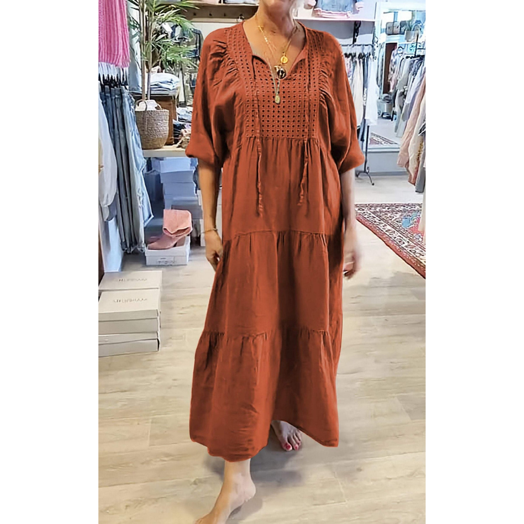 Evalina | Boho Maxi Dress - Elegant Long Dress, Bohemian Style