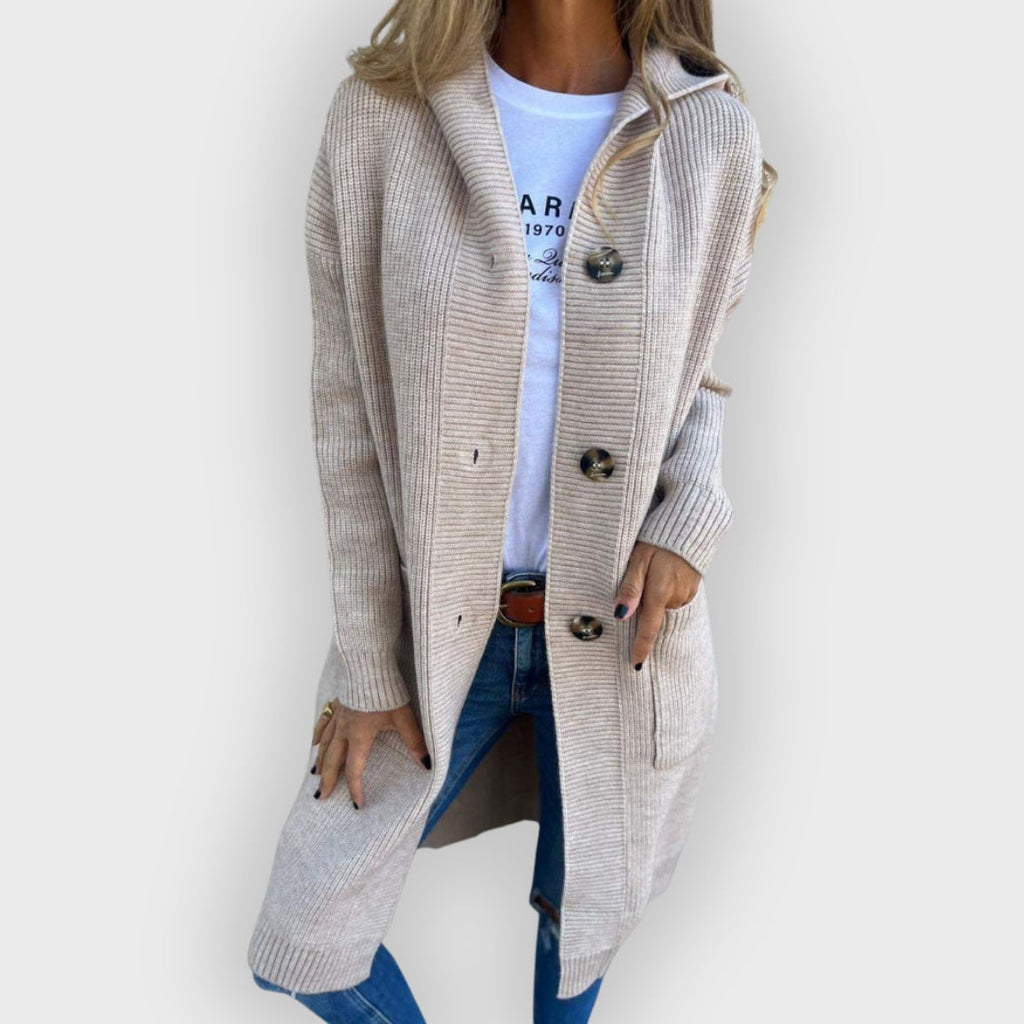 Havelle | Lange vest voor dames – Zachte gebreide trui met open voorkant