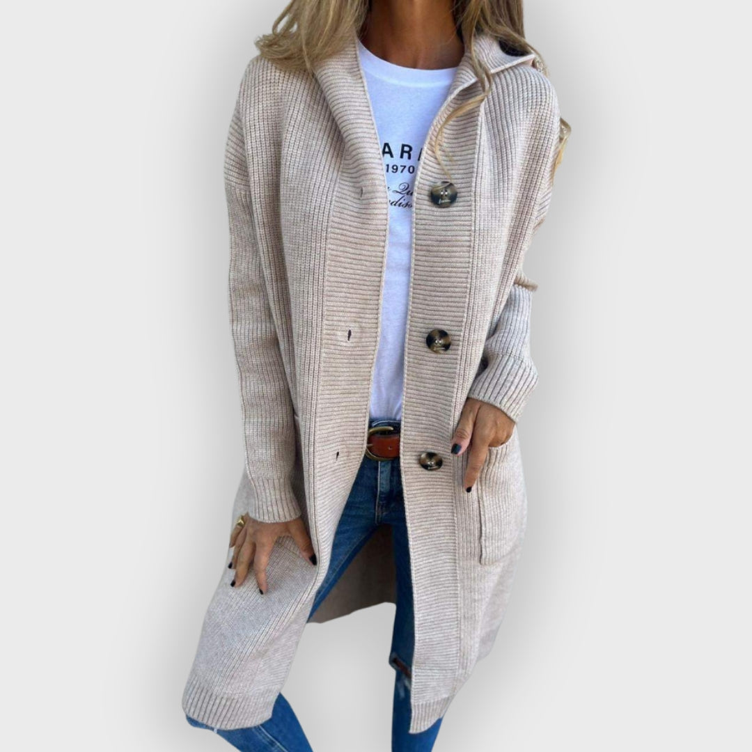 Havelle | Lange vest voor dames – Zachte gebreide trui met open voorkant