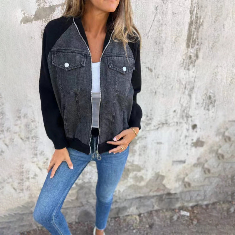 Coralie | Stijlvol Denim Splicing Jasje