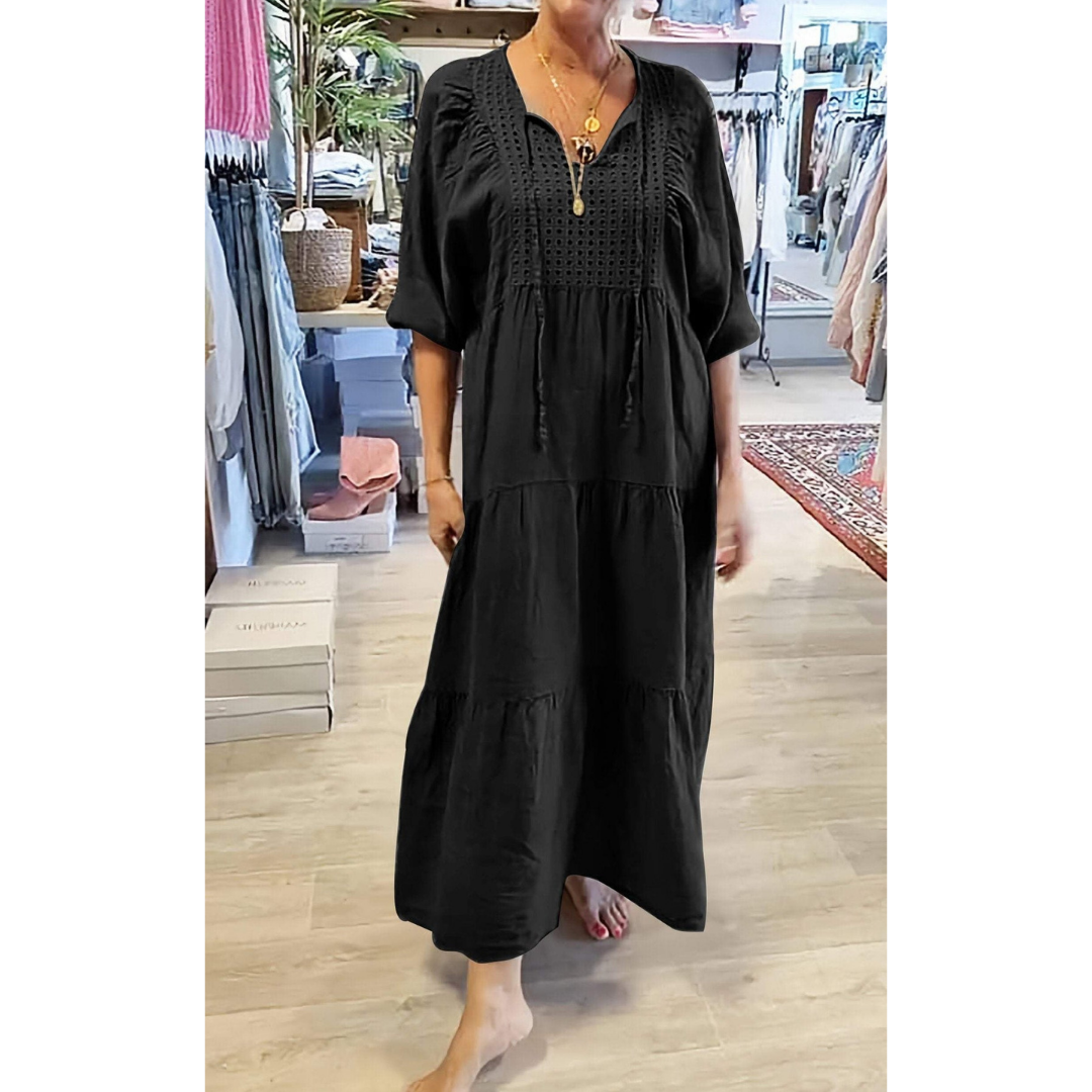 Evalina | Boho Maxi Dress - Elegant Long Dress, Bohemian Style