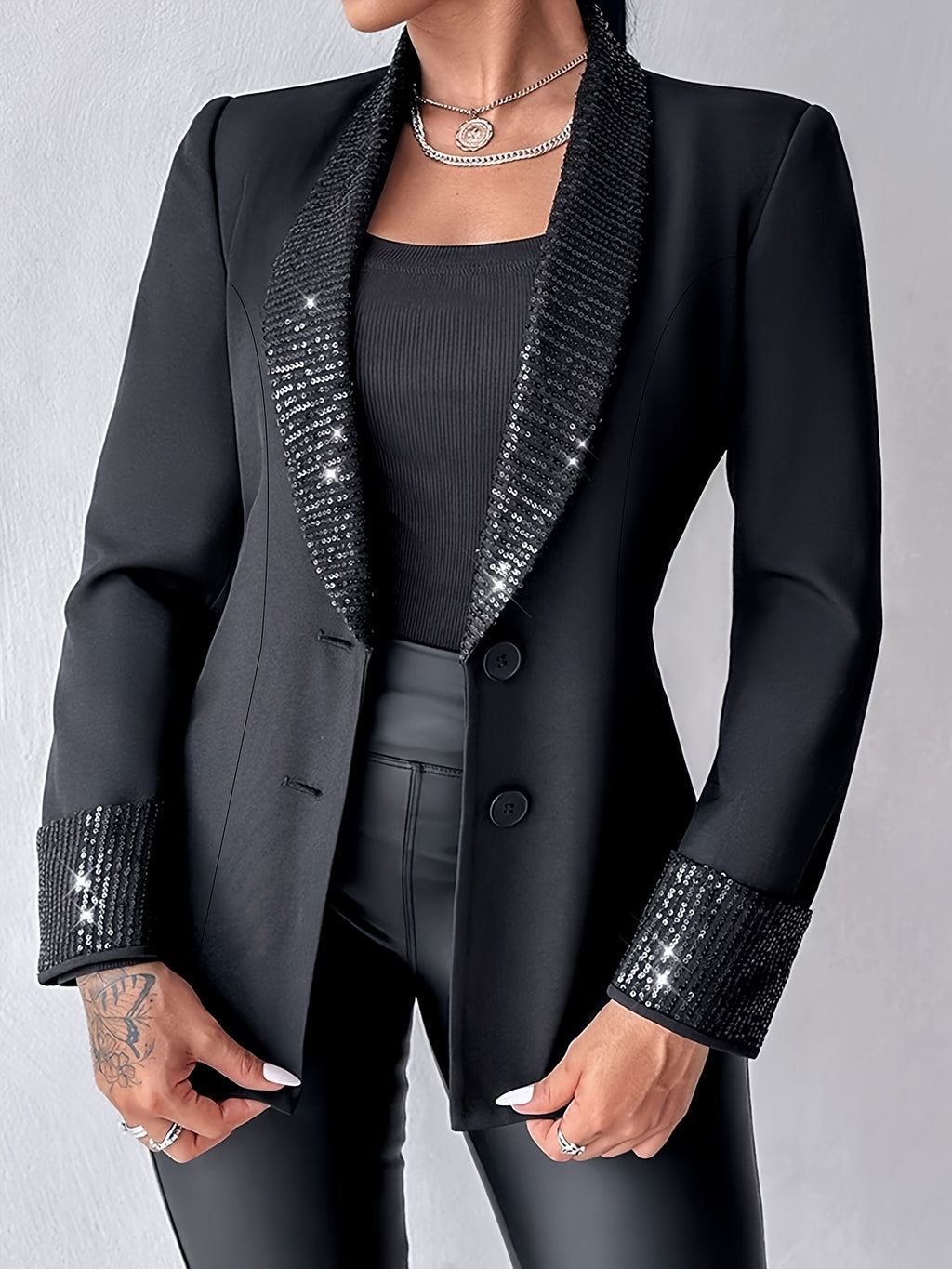 Fiorina | Kraag met lovertjes en manchet - elegante blazer voor formele en zakelijke kleding
