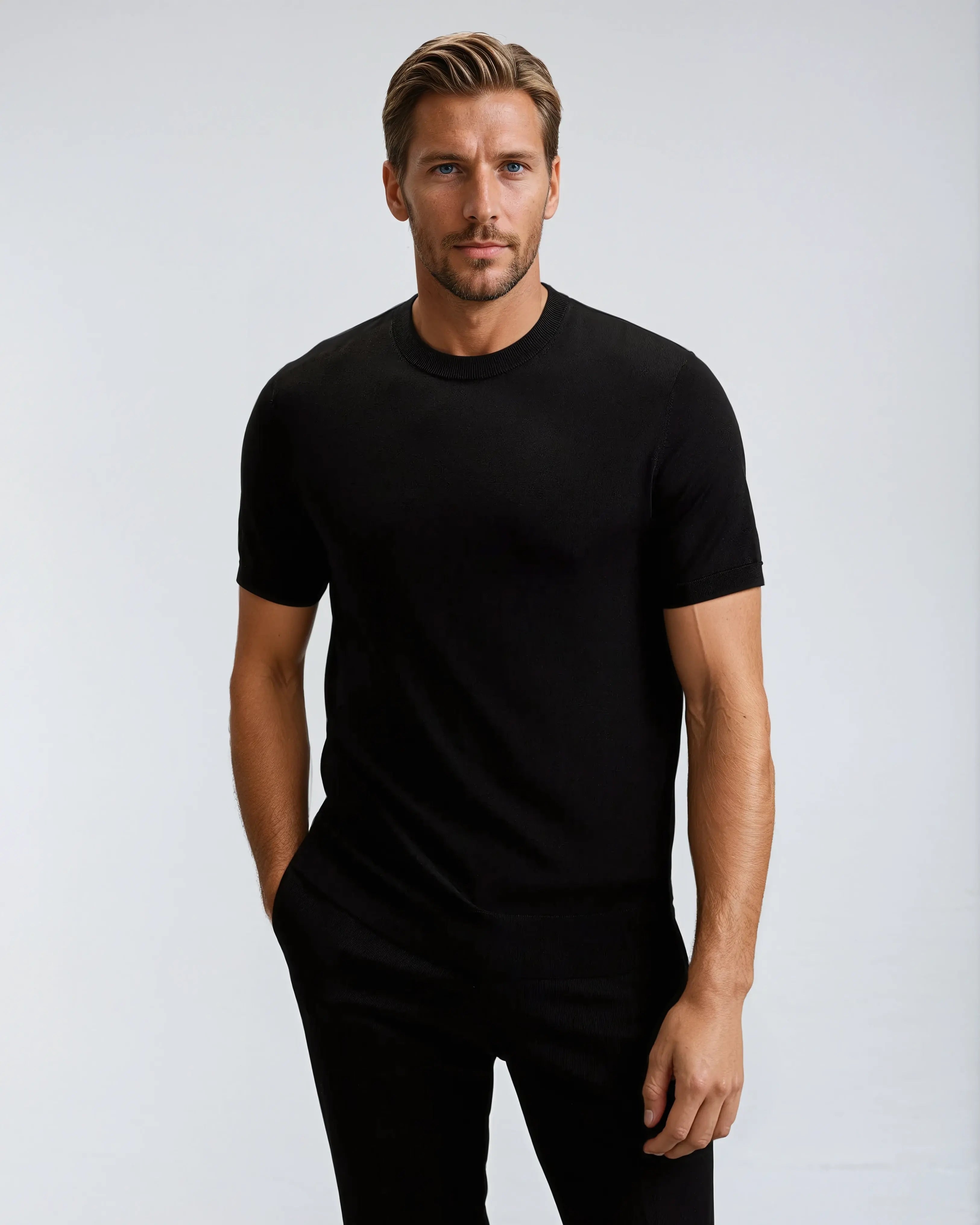 Larz | T-shirt homme en cachemire d'une douceur luxueuse – Confort optimal, léger, idéal pour le travail et les loisirs