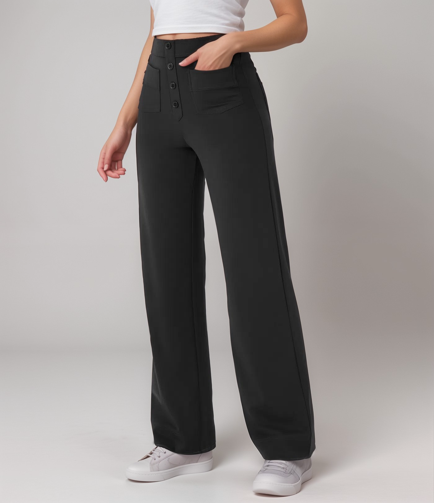 Varda | High Waisted Stretch Women's Trousers - Versatile Casual Pants