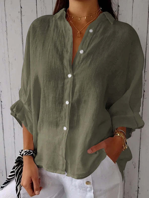 Halldora | Blouse with Tie-Back - Elegant Long-Sleeved Top