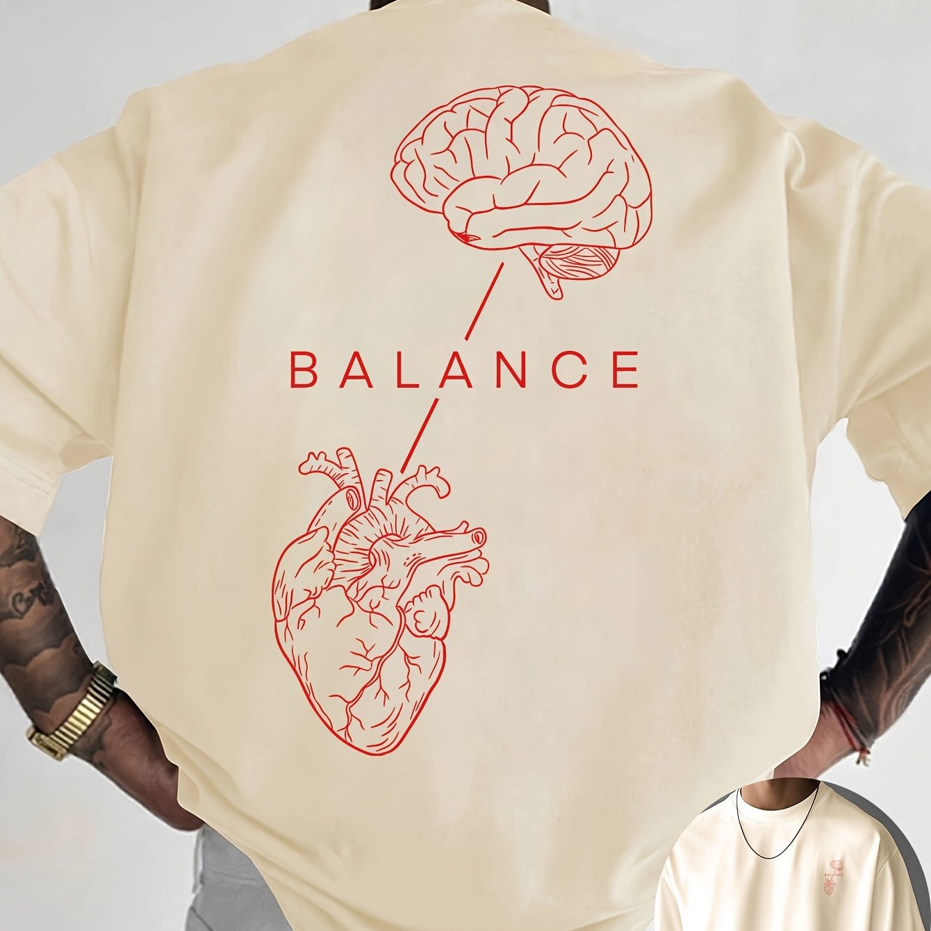 T-shirt à col rond avec impression créative à l'avant et à l'arrière, mode estivale pure et tendance à manches courtes, haut de style décontracté pour tous les jours, essentiel pour les loisirs en plein air, choix de cadeau idéal