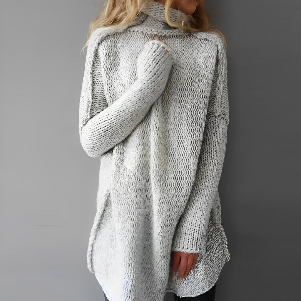 Tova | Lange gebreide trui voor dames - casual oversized trui, zacht en comfortabel