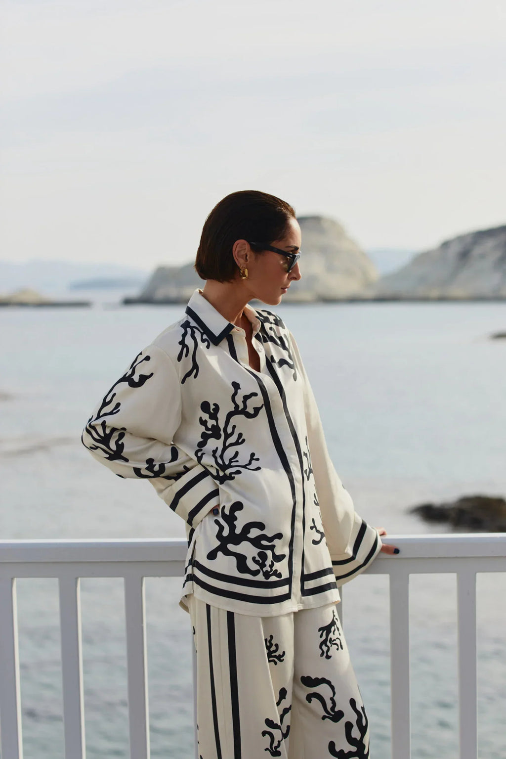 Ashy | Zomers los overhemd met lange mouwen en broek