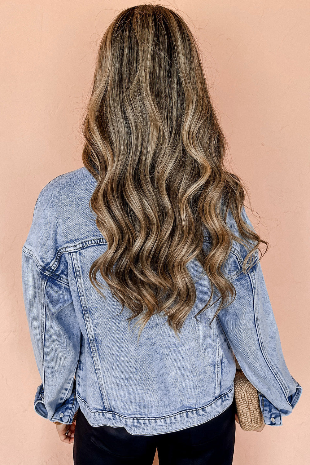 Pilar | Casual Blauw Vintage Gewassen Denim Jas met Klepzakken
