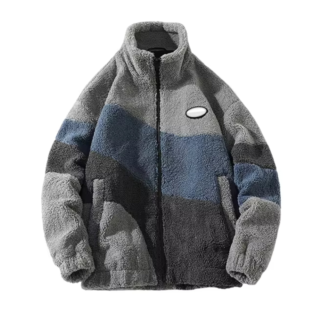 Hadeon | Heren Teddy Pluche winterjack - Staande kraag, knus en stijlvol