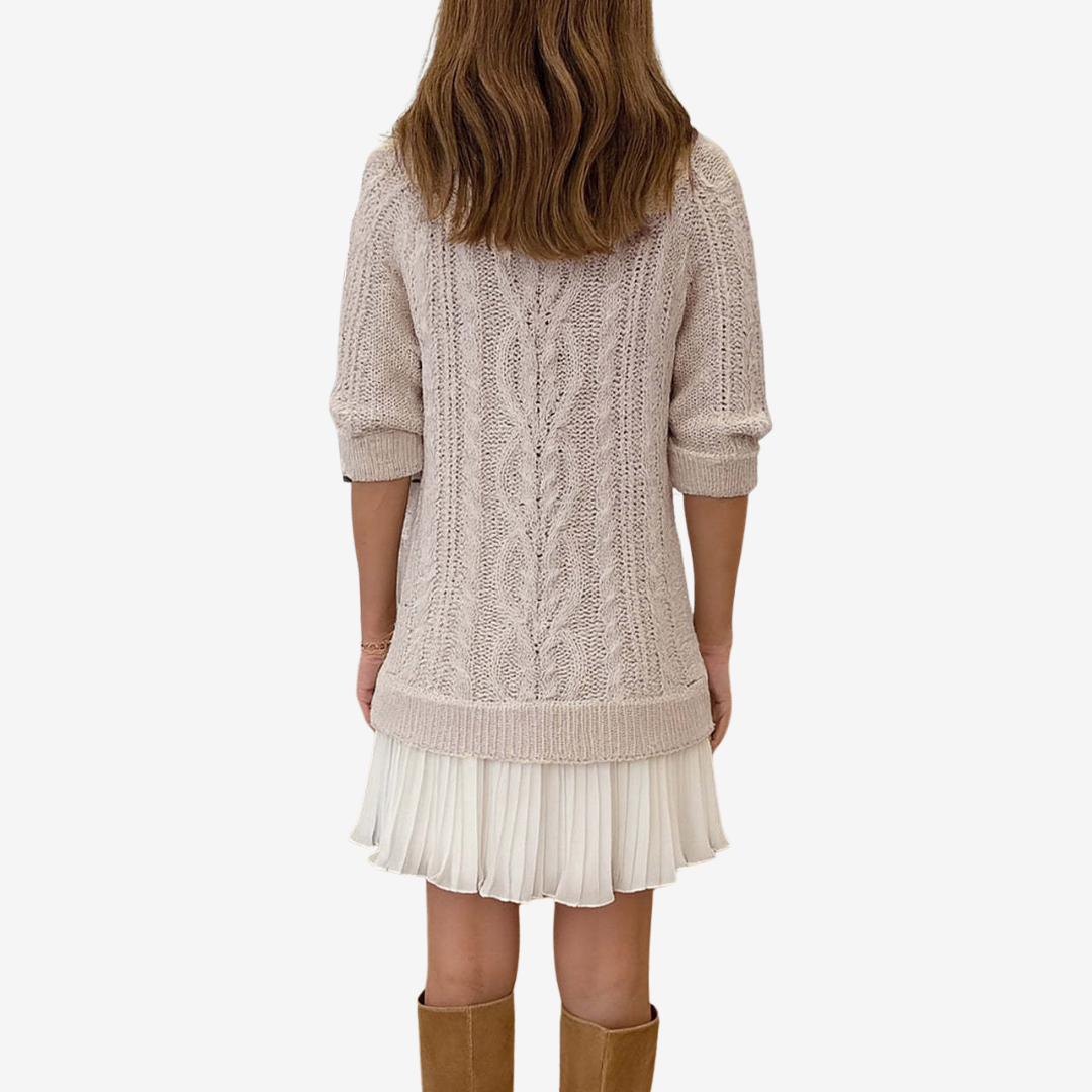 Cyrella | Chique gebreide jurk voor dames – zachte sweaterjurk met lange mouwen voor casual gelegenheden