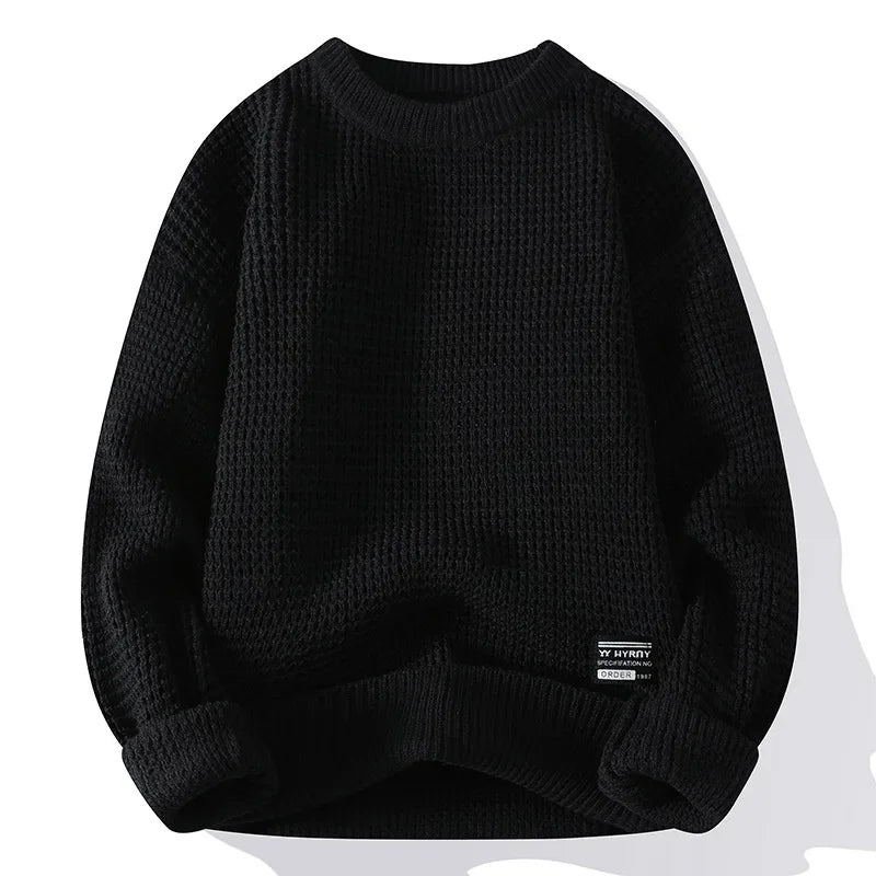 Yorick | Premium honingraat gebreide trui voor heren – zachte casual pullover, winter, ronde hals