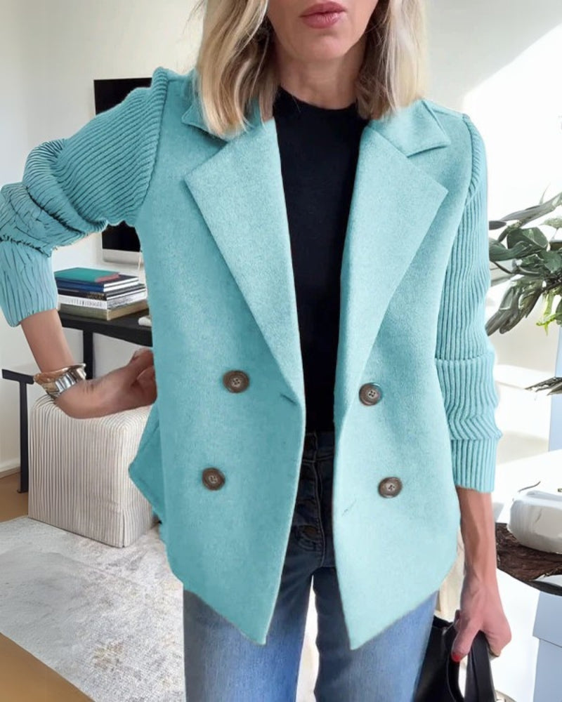 Vaida | Women's Casual Blazer with Knitted Sleeves - Elegant, Soft & Stylish Jacket