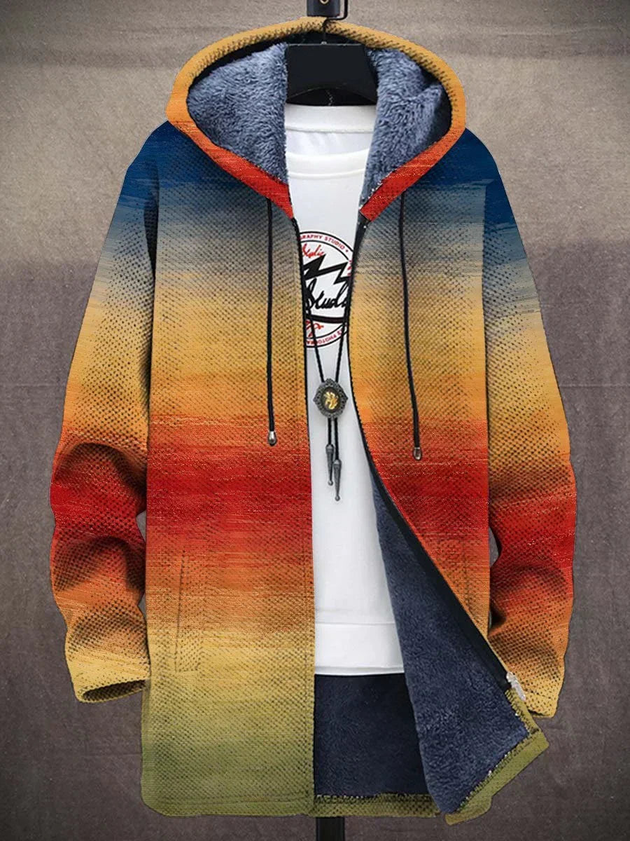 UrbanInk | Unisex 3D Graffiti lang jasje met fleecevoering en capuchon – Streetwear, casual bovenkleding
