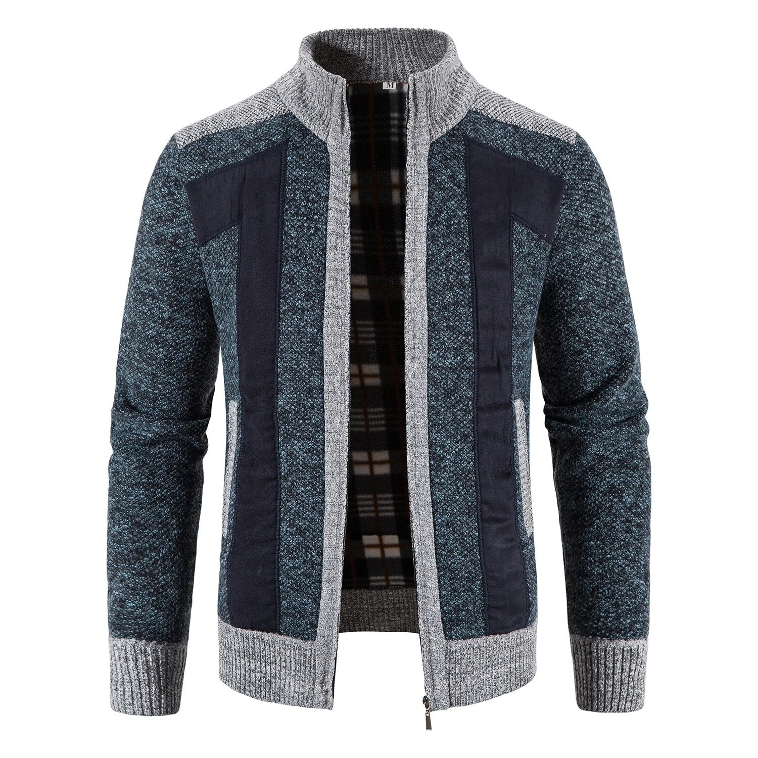 Xavier | Heren winter warme full-zip jas met kraag - Comfortabele gebreide casual bovenkleding voor koud weer
